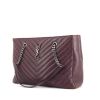 Saint Laurent Grand Shopping shopping bag in burgundy chevron quilted leather - 00pp thumbnail