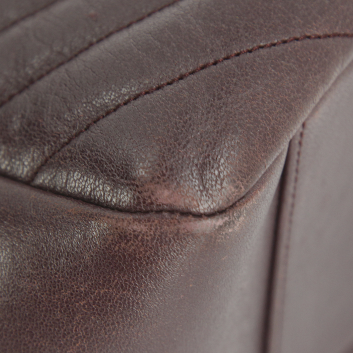 Shopping bag Saint Laurent Grand Shopping in pelle trapuntata a zigzag bordeaux - Detail D4
