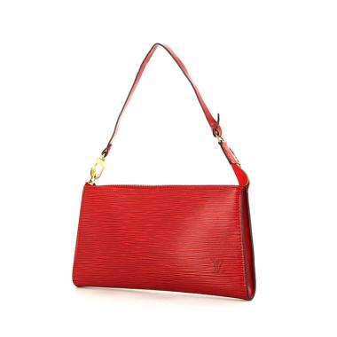 Pochette en cuir épi rouge