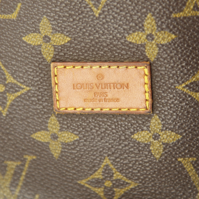 Louis Vuitton Saumur small model shoulder bag in brown monogram canvas and natural leather - Detail D3