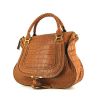 Chloé Marcie large model handbag in brown crocodile - 00pp thumbnail