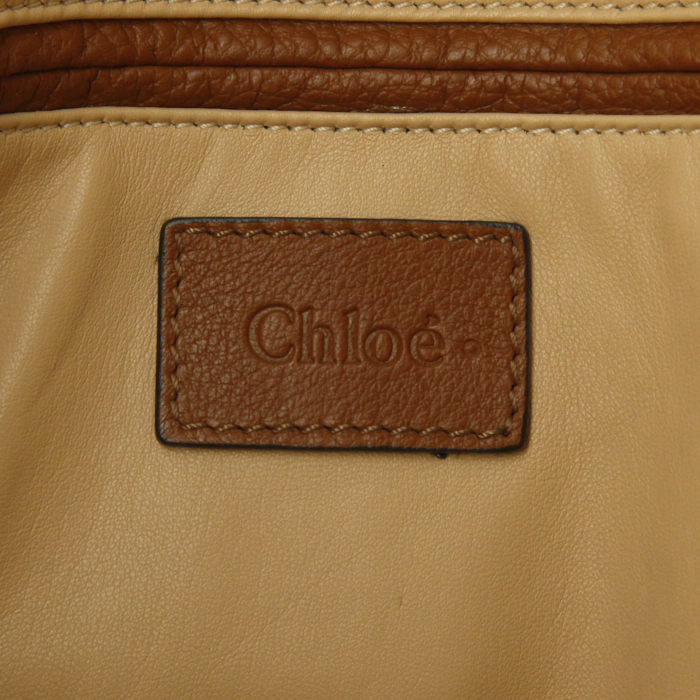 Bolso de mano Chloé Marcie modelo grande en cocodrilo marrón - Detail D3