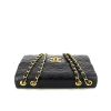 Chanel Timeless Maxi Jumbo handbag in black quilted leather - 360 Front thumbnail