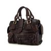 Chloé handbag in dark brown leather - 00pp thumbnail