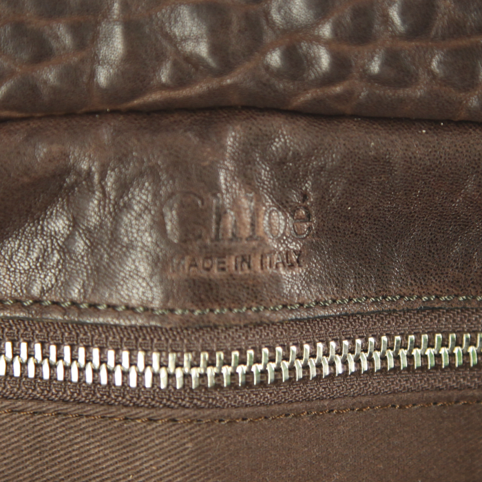Sac à main Chloé en cuir marron-foncé - Detail D3