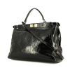 Fendi Peekaboo handbag in black patent leather - 00pp thumbnail