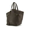 Saint Laurent Downtown small model handbag in dark brown grained leather - 00pp thumbnail
