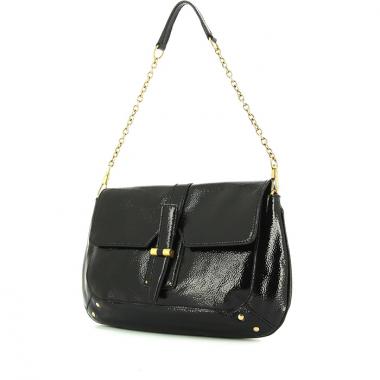 Borsa Saint Laurent modello grande in pelle verniciata nera