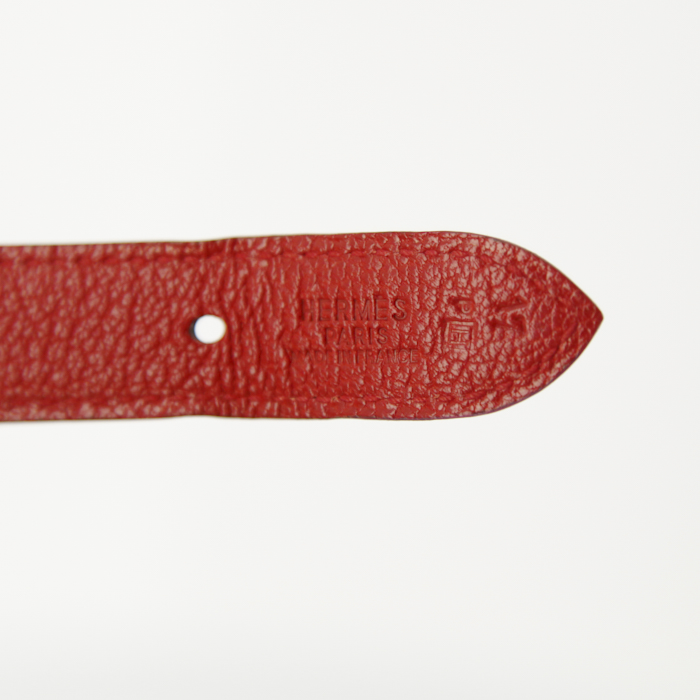 Borsa Hermes Trim modello piccolo in pelle martellata rossa - Detail D3
