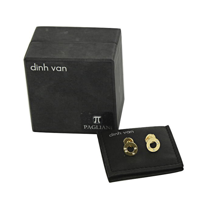 Pendientes Dinh Van Cible en oro amarillo y diamantes - Detail D2