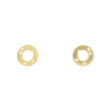 Paire de boucles d'oreilles Dinh Van Cible en or jaune et diamants