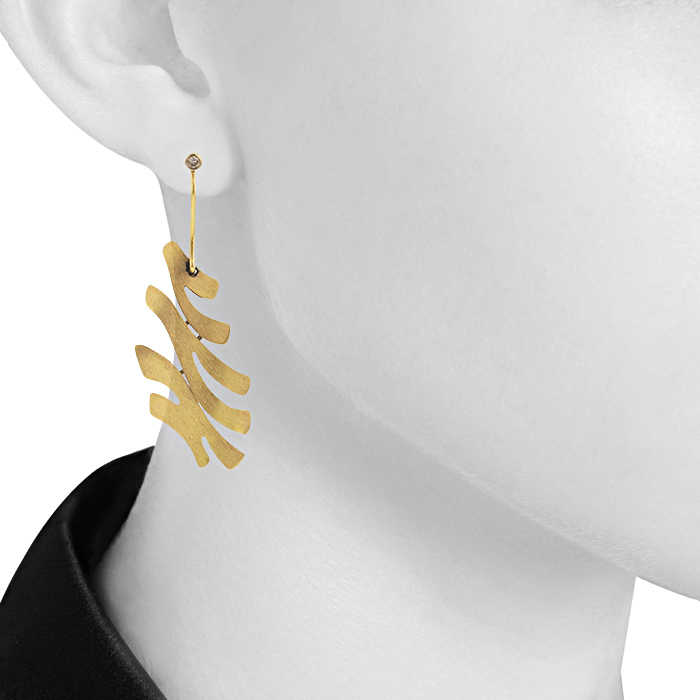 Pendientes colgantes H. Stern Grupo di Corpo en oro amarillo y diamantes color coñac