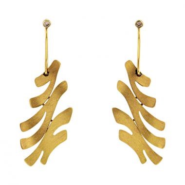 Pendientes colgantes H. Stern Grupo di Corpo en oro amarillo y diamantes color coñac