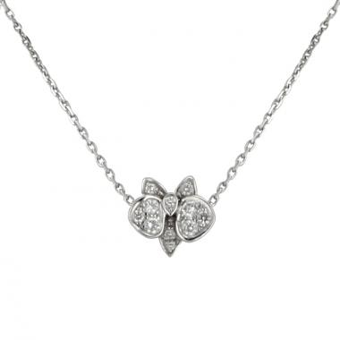 Cartier Caresse d'Orchidées small model necklace in white gold and diamonds
