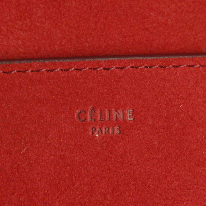 Celine handbag in red suede - Detail D3