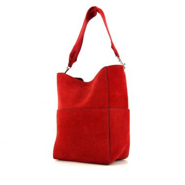 Celine handbag in red suede