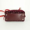Dior Lily handbag in red and burgundy leather and pink velvet - Detail D5 thumbnail
