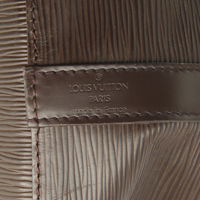 Shopping bag Louis Vuitton petit Noé modello piccolo in pelle Epi marrone cioccolato - Detail D3