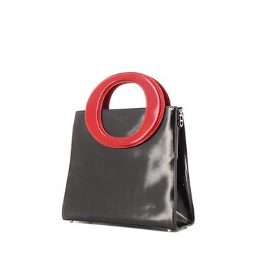 Borsa Dior Vintage in pelle liscia nera e rossa