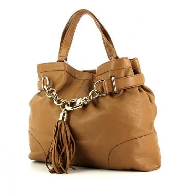 Bolso de mano Gucci en cuero granulado marrón