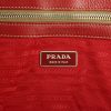 Prada handbag in red grained leather and beige canvas - Detail D3 thumbnail