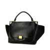 Celine Trapeze medium model handbag in black patent leather and black suede - 00pp thumbnail