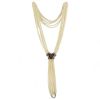 Collana lunga Rene Boivin in perle coltivate bianche,  argento e corniola rossa - 00pp thumbnail