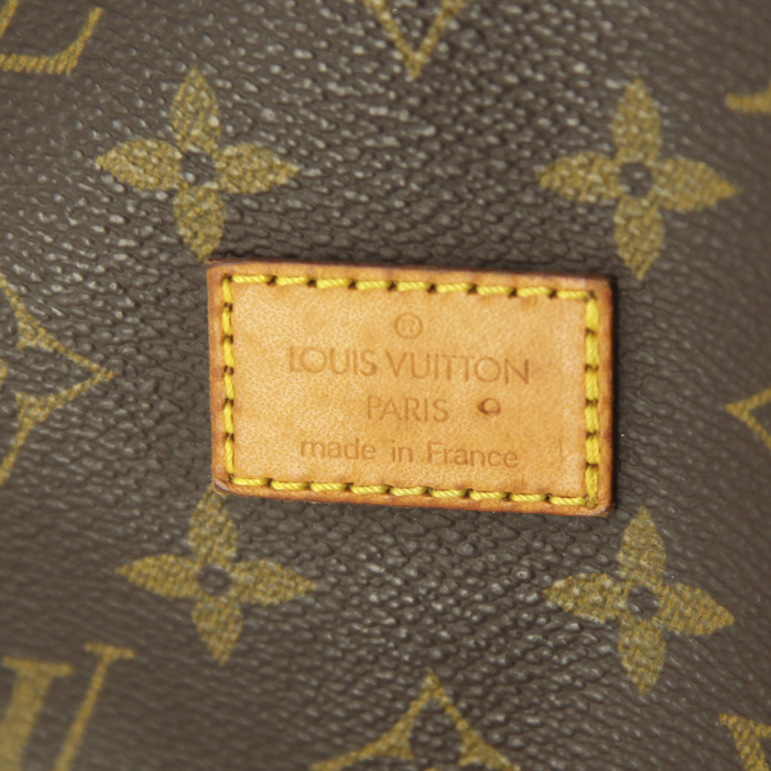 Louis Vuitton Saumur small model shoulder bag in brown monogram canvas and natural leather - Detail D4