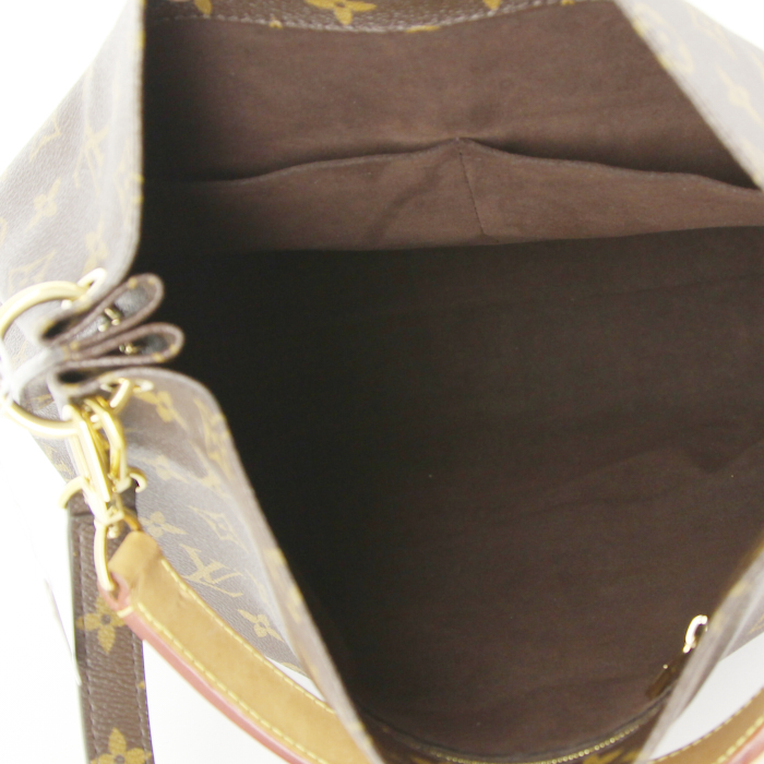 Louis Vuitton Metis shopping bag in brown monogram canvas and natural leather - Detail D3