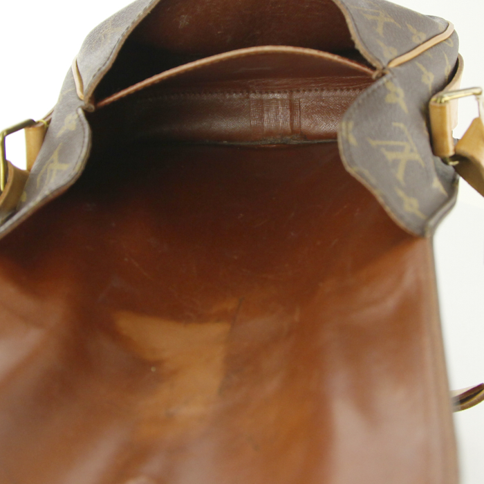 Louis Vuitton Cartouchiére small model messenger bag in monogram canvas and natural leather - Detail D2