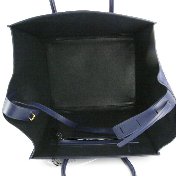 Borsa Celine Phantom in camoscio blu scuro e pelle blu - Detail D2