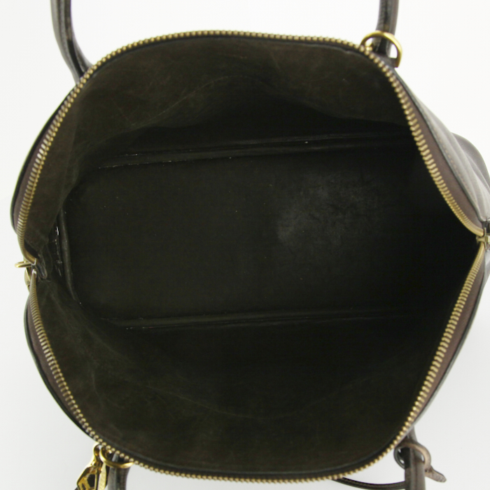 Bolso de mano Hermes Bolide en cuero epsom marrón - Detail D3
