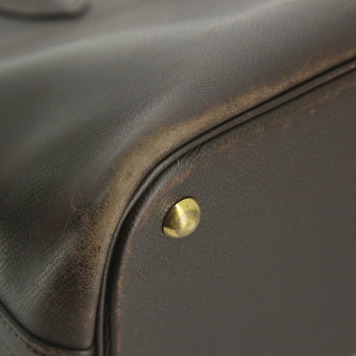 Bolso de mano Hermes Bolide en cuero epsom marrón - Detail D5