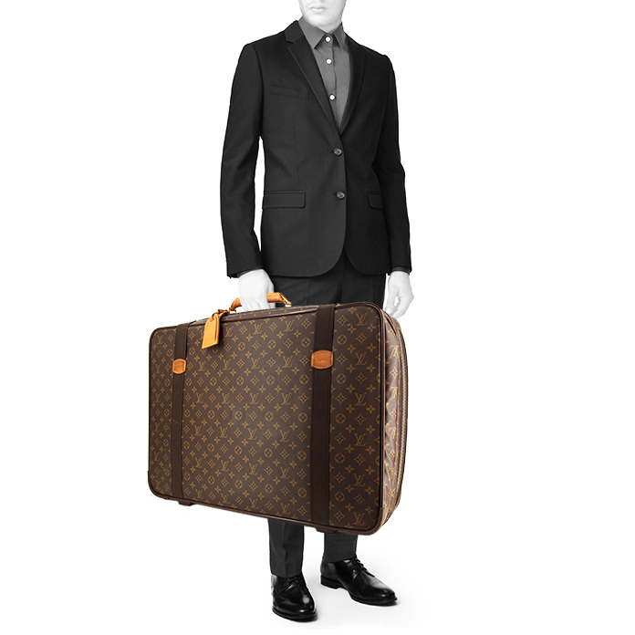 Louis Vuitton Satellite suitcase in monogram canvas and natural leather - Detail D1