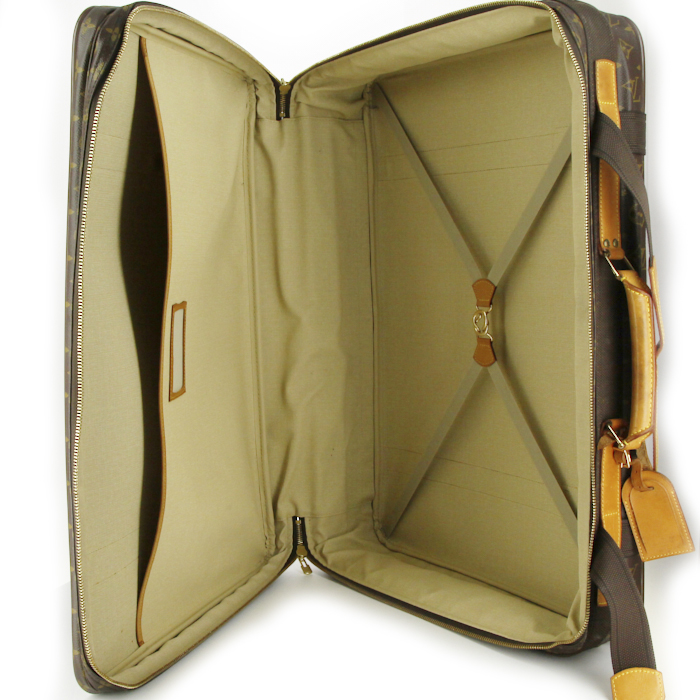 Louis Vuitton Satellite suitcase in monogram canvas and natural leather - Detail D2