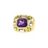 Chanel Baroque medium model ring in yellow gold,  aquamarine and peridots and in amethyst - 00pp thumbnail