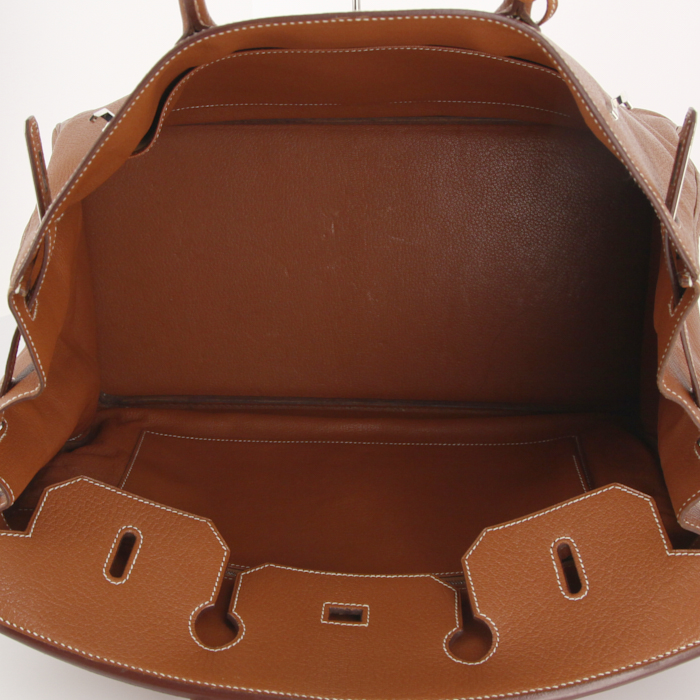 Sac à main Hermes Birkin 40 cm en cuir togo marron - Detail D2