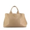 Prada Canapa handbag in etoupe grained leather - 360 thumbnail