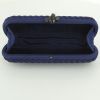 Pochette Bottega Veneta Knot in tela intrecciata blu - Detail D2 thumbnail