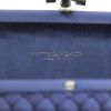 Pochette Bottega Veneta Knot en toile tressée bleue - Detail D3 thumbnail
