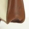 Hermes Vespa shoulder bag in brown leather and beige canvas - Detail D4 thumbnail