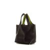 Hermes Picotin handbag in chocolate brown Barenia leather and green Kiwi leather - 00pp thumbnail
