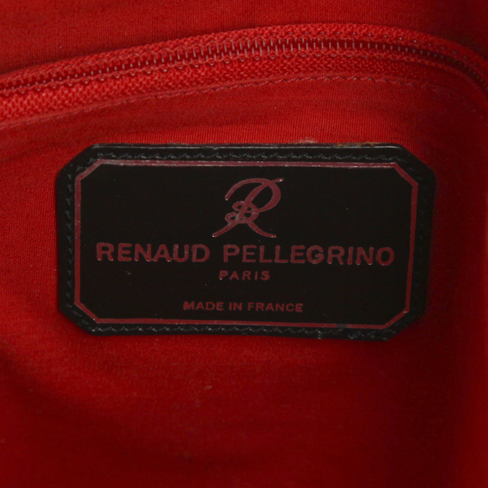 Borsa da spalla o a mano Renaud Pellegrino in pelle martellata nera - Detail D3