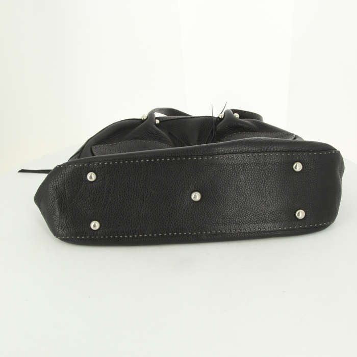 Borsa da spalla o a mano Renaud Pellegrino in pelle martellata nera - Detail D4