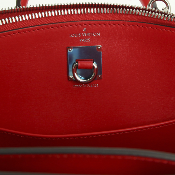 Borsa Louis Vuitton City Steamer modello piccolo in pelle rossa - Detail D4