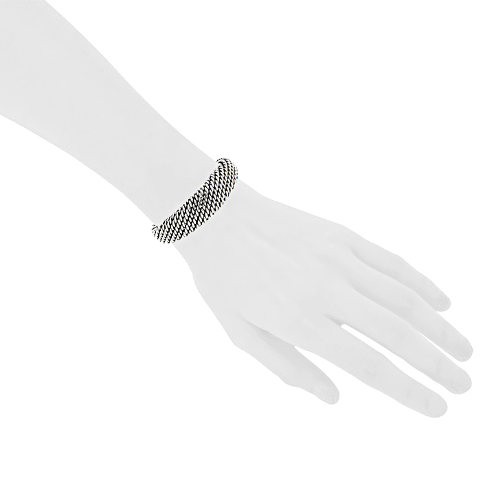 Bracelet demi-jonc époque années 80 Rene Boivin en argent et or jaune - Detail D1