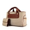 Celine Boogie handbag in brown leather and beige monogram canvas - 00pp thumbnail
