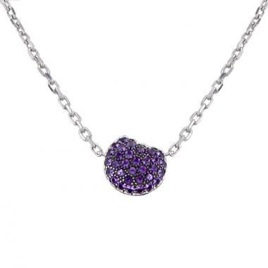 Collier Boucheron Tentation Macaron en or blanc et améthystes
