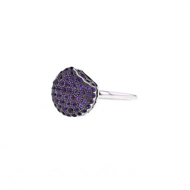 Boucheron Tentation Macaron small model ring in white gold and amethysts