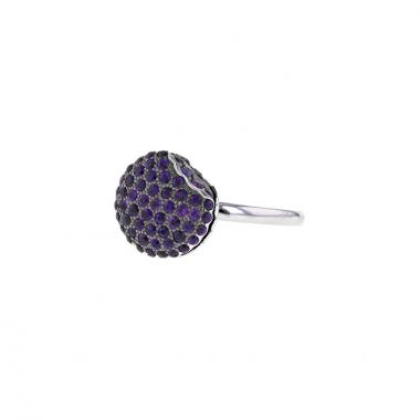 Boucheron Tentation Macaron small model ring in white gold and amethysts